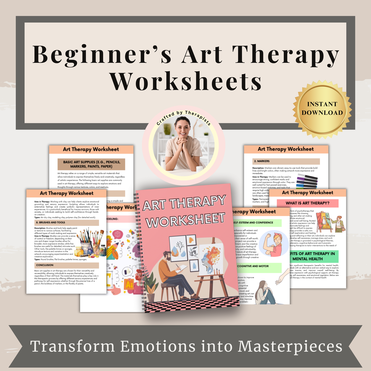 Beginner’s Art Therapy Worksheets (Free Today)