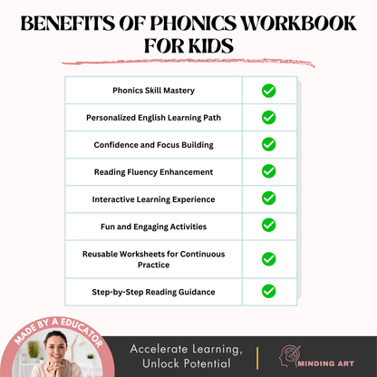 Phonics Workbook for Kids (FREE TODAY)