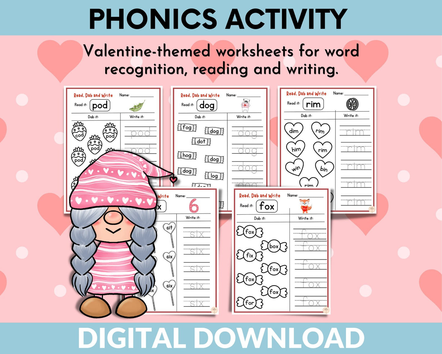 Phonics Valentine Activity Pack